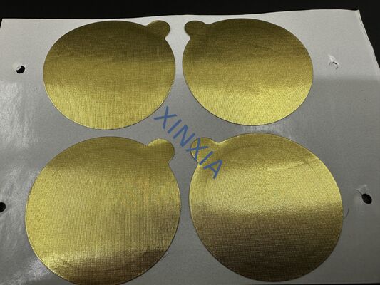 Quality Gold Embossed Aluminum Foil Self-Adhesive Sealing Liners for Aluminum Coffee Cans and Tea Tins factory