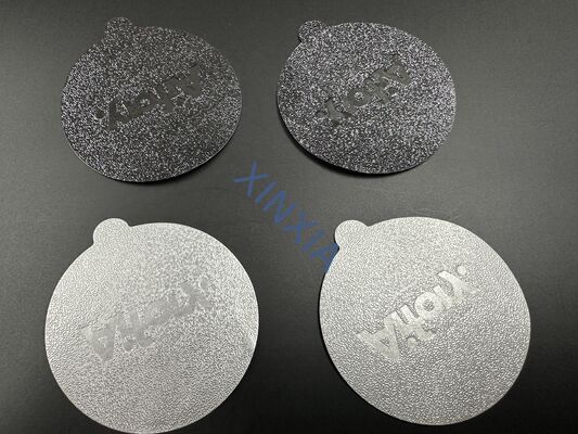 Quality Black Embossed Aluminum Foil Self-Adhesive Sealing Liner for Aluminum Coffee Cans and Tea Tins factory
