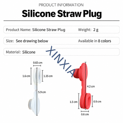 Quality Food Grade Silicone Straw Plug For 11–12 Mm Cup Lid Holes And 8 Mm Drinking Straws factory